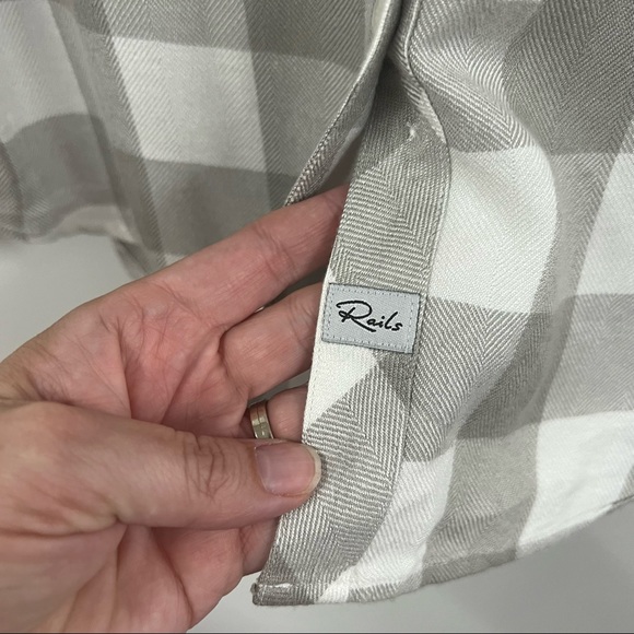 Rails Hunter Sage/White Check Button Front Shirt - Picture 5 of 11